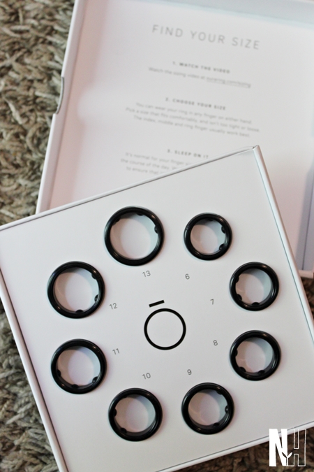 Oura ring sizing kit in box